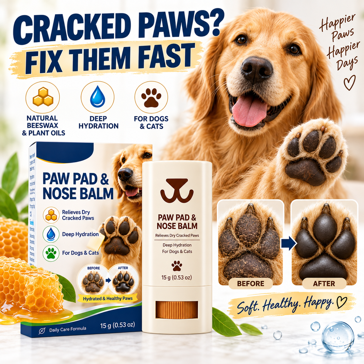 Moisturizing Paw Pad Balm for Dogs and Cats