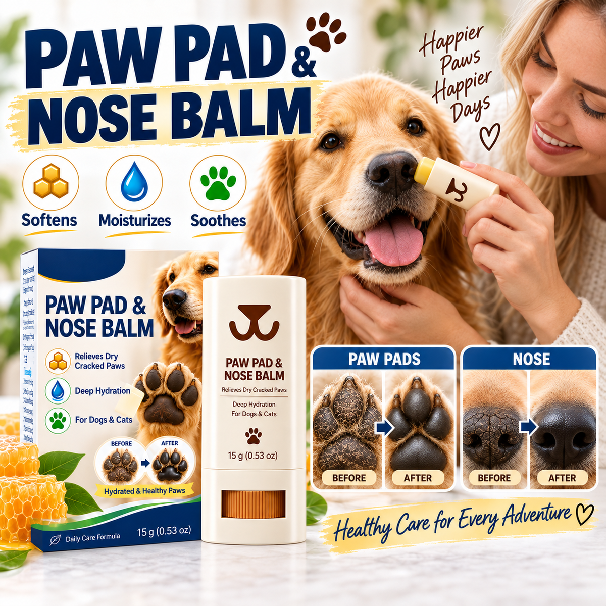 Moisturizing Paw Pad Balm for Dogs and Cats