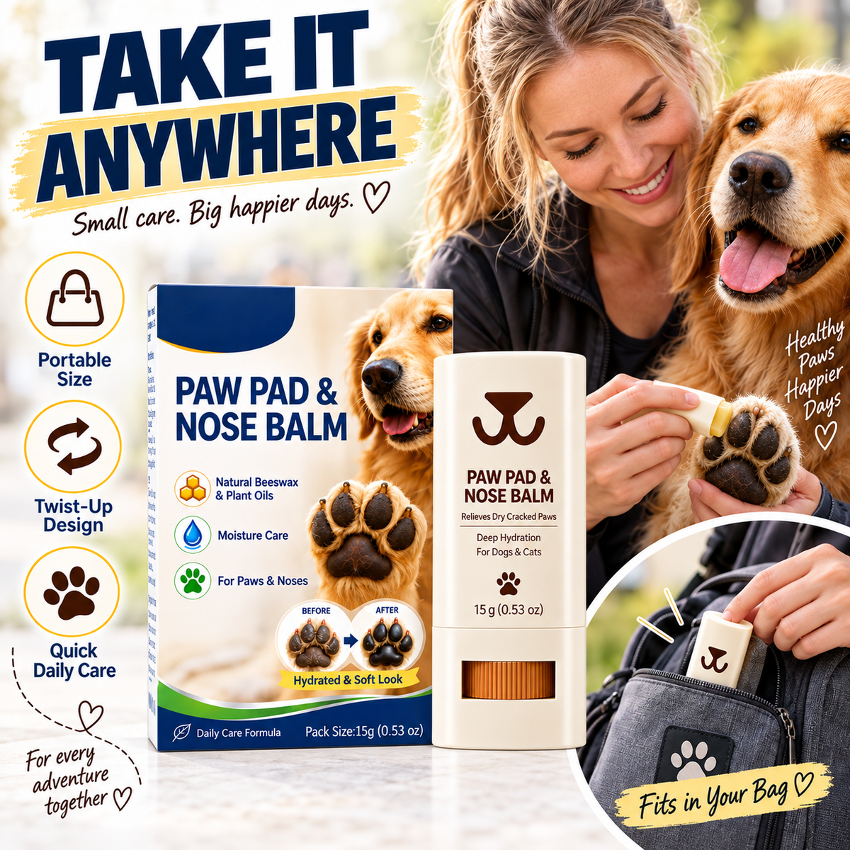 Moisturizing Paw Pad Balm for Dogs and Cats