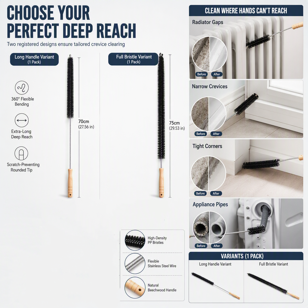 Long Handle Washing Machine Pipe Cleaning Brush