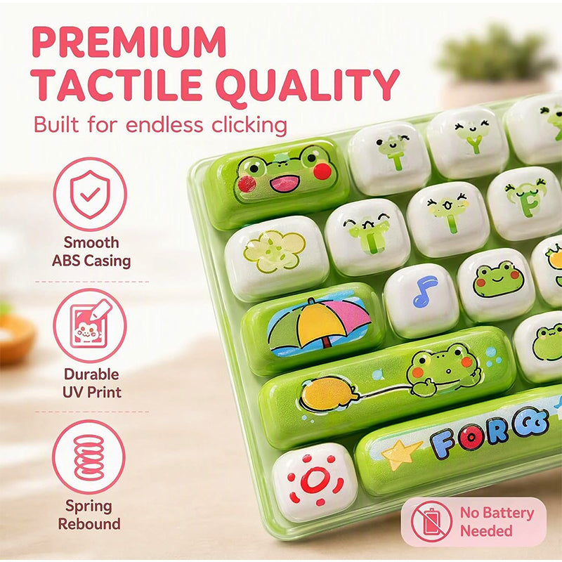 ⌨️ LIMITED-TIME 50% OFF! 🐱 Cute Keyboard Button Keychain Fidget Toy – Tactile Press, Animal Design, Portable ✨