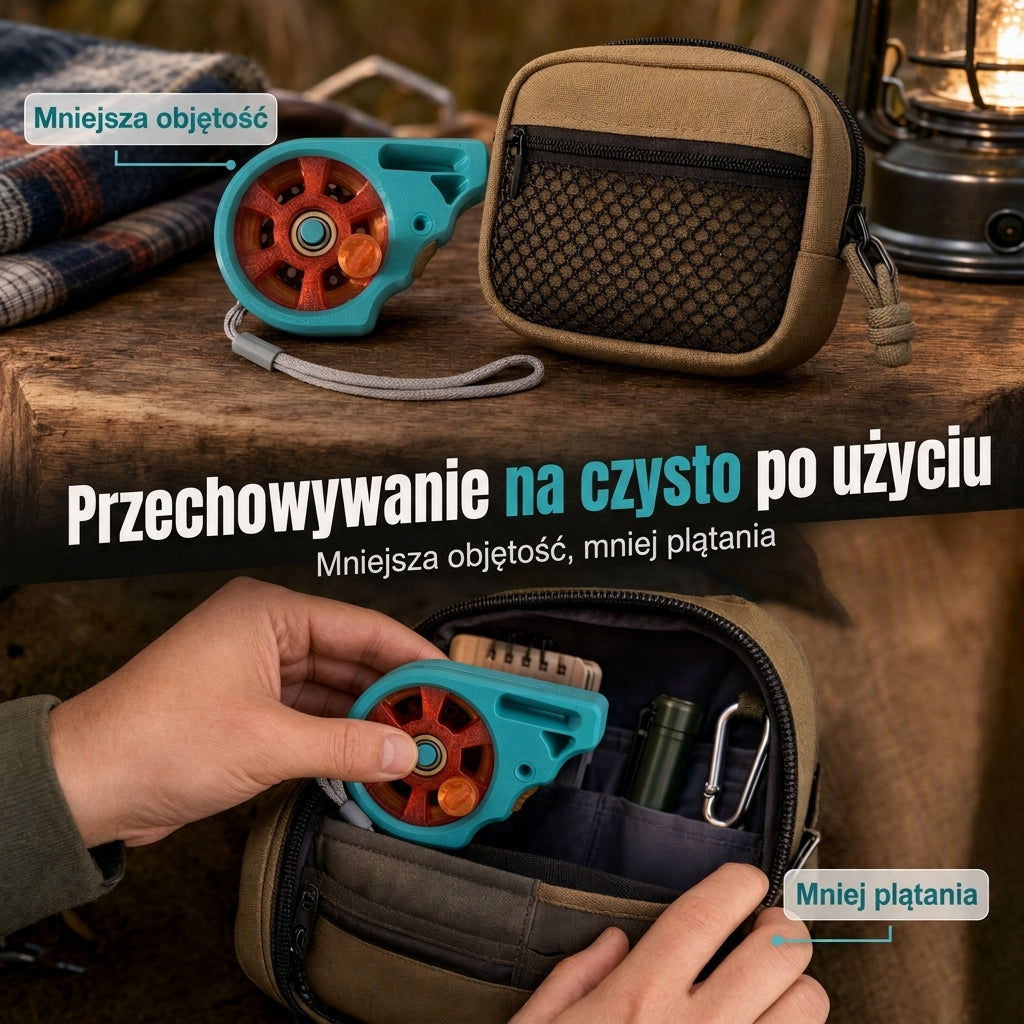 Portable pocket fishing reel (without a rod)