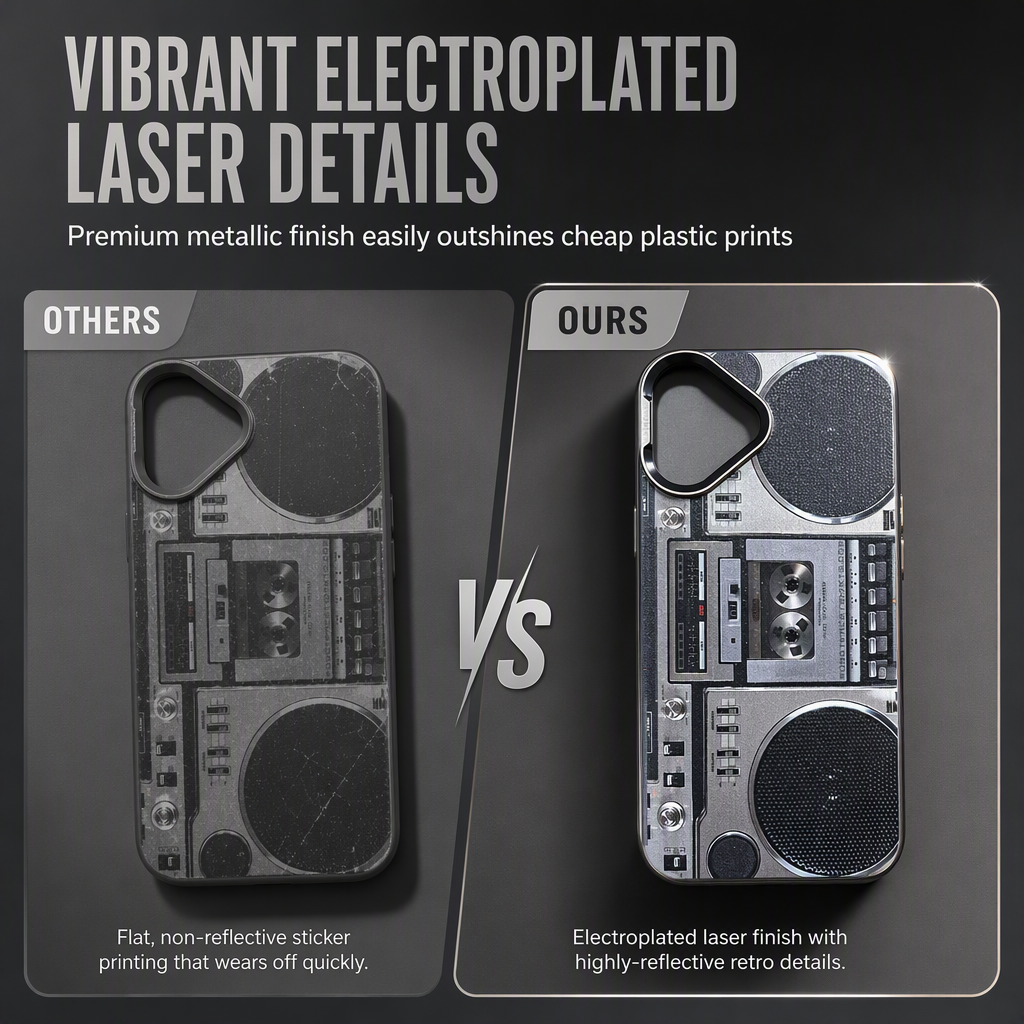 📀📱Retro Vinyl Record-Pattern TPU Phone Case | Electroplated Laser-Etched Reflective Design🎶
