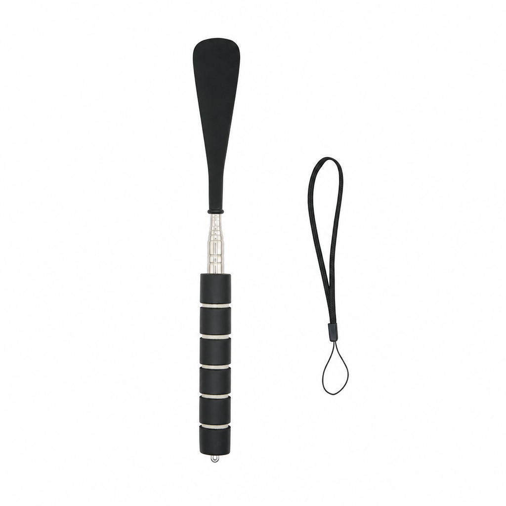 🥿 Telescopic Shoe Horn: 70cm Long Handle, Stainless Steel, No Bending, Ergonomic Foam Grip