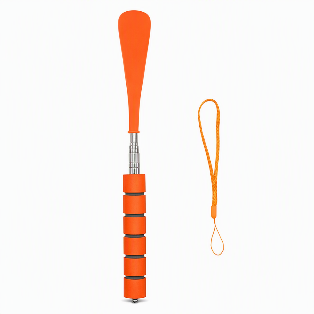 🥿 Telescopic Shoe Horn: 70cm Long Handle, Stainless Steel, No Bending, Ergonomic Foam Grip