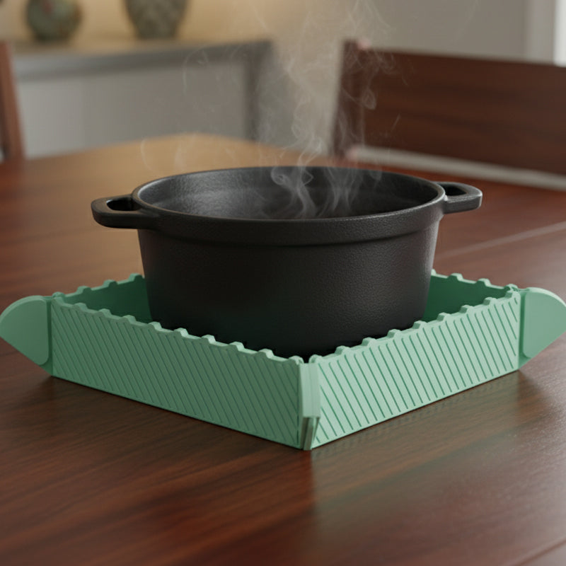 Sottopentola Magnetico in Silicone 🍳🧲 | Da Tappetino Piatto a Piccolo Vassoio Pieghevole | Per Pentole e Oggetti da Cucina