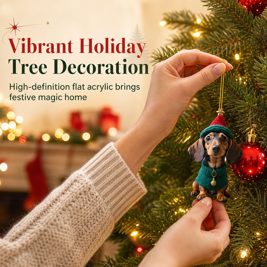 Trim Your Tree Instantly! Shatterproof Acrylic Dachshund Ornament