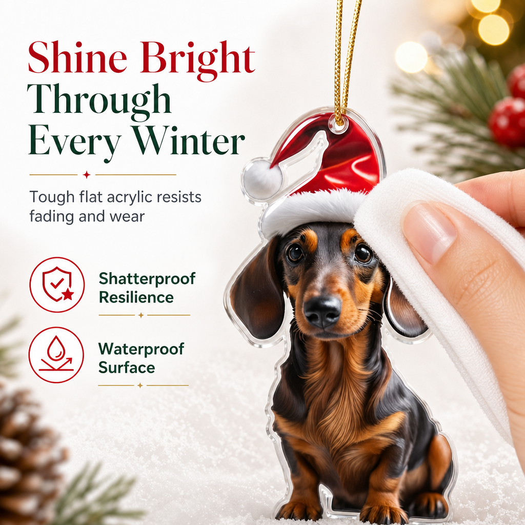 Trim Your Tree Instantly! Shatterproof Acrylic Dachshund Ornament