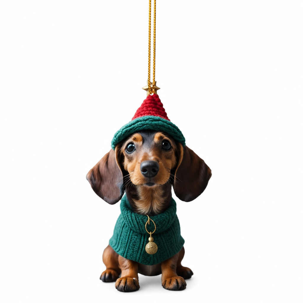 Trim Your Tree Instantly! Shatterproof Acrylic Dachshund Ornament