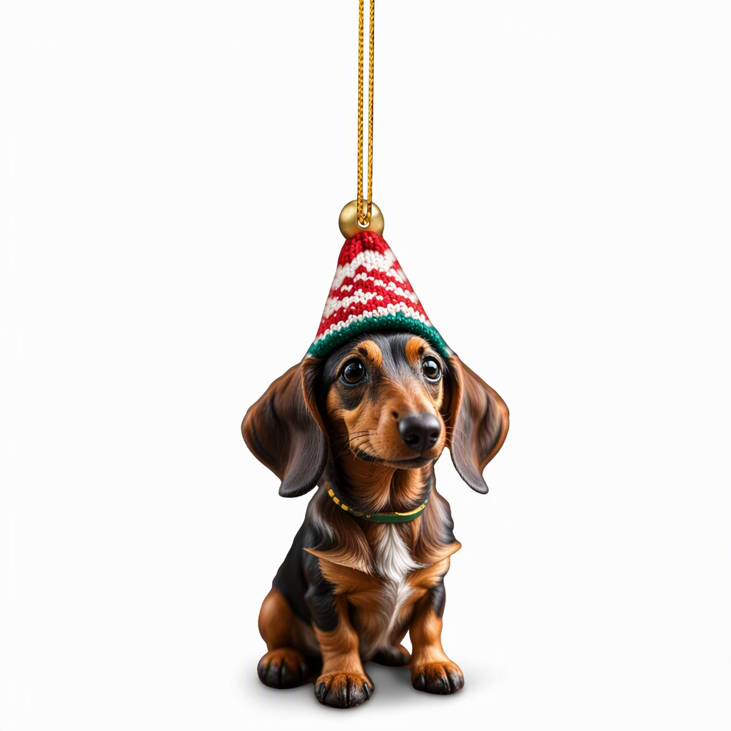 Trim Your Tree Instantly! Shatterproof Acrylic Dachshund Ornament
