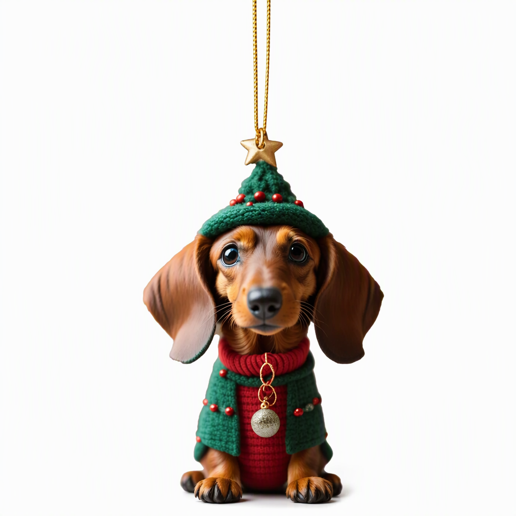 Trim Your Tree Instantly! Shatterproof Acrylic Dachshund Ornament