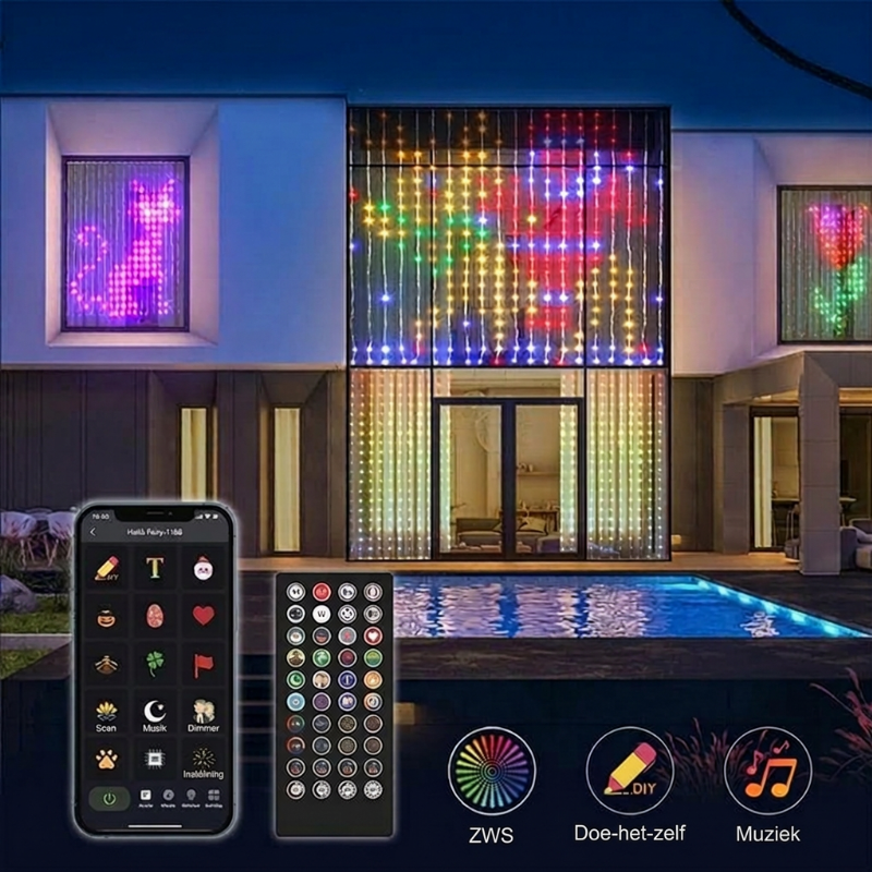 💥🌈 53% DISCOUNT! From ordinary lights to a spectacular light show! Draw patterns, add text or photos, and let the colors dance to the music – waterproof & USB-powered!