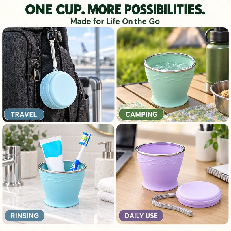 🥤 Collapsible Travel Cup – Compact & Easy to Carry
