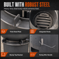 🔥 Heavy-Duty Camping Stove: Carbon Steel, Wood & Charcoal, High-Draft Airflow, 3-in-1 Cook