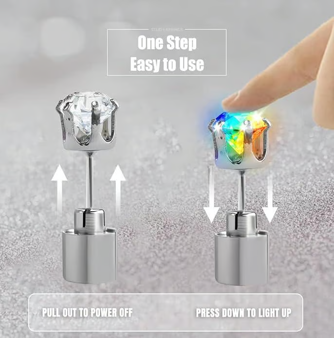 🏆🔥LAST DAY BUY 1 GET 1 FREE⏰Light Up LED Stud Earrings👑