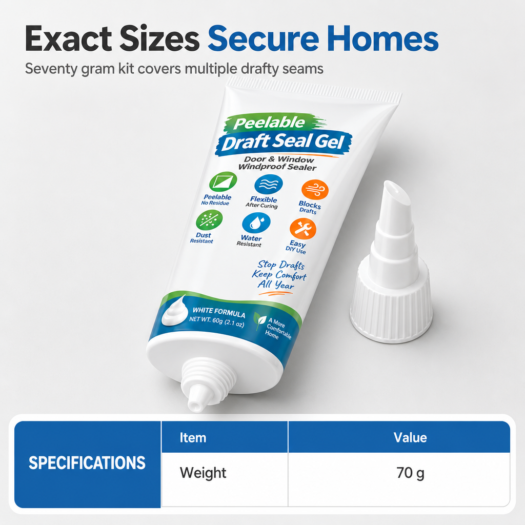 White Peelable Window and Door Gap Sealant Windproof Draft Stopper with Plastic Scraper
