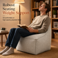 Unstuffed Square Pouf Cover | Storage Ottoman Slipcover for Living Room, Bedroom & Clothes Storage, Washable 45x45x23cm