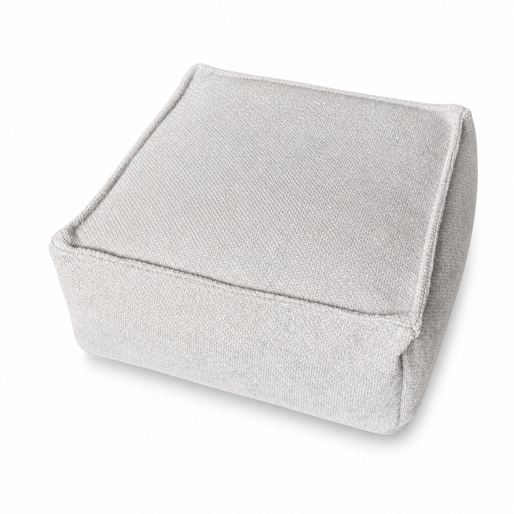 Unstuffed Square Pouf Cover | Storage Ottoman Slipcover for Living Room, Bedroom & Clothes Storage, Washable 45x45x23cm