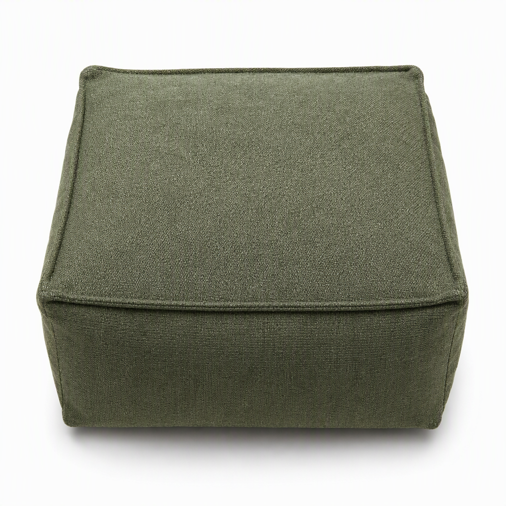 Unstuffed Square Pouf Cover | Storage Ottoman Slipcover for Living Room, Bedroom & Clothes Storage, Washable 45x45x23cm