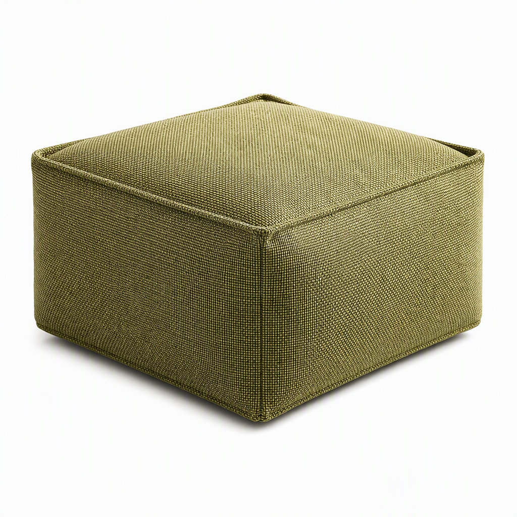 Unstuffed Square Pouf Cover | Storage Ottoman Slipcover for Living Room, Bedroom & Clothes Storage, Washable 45x45x23cm