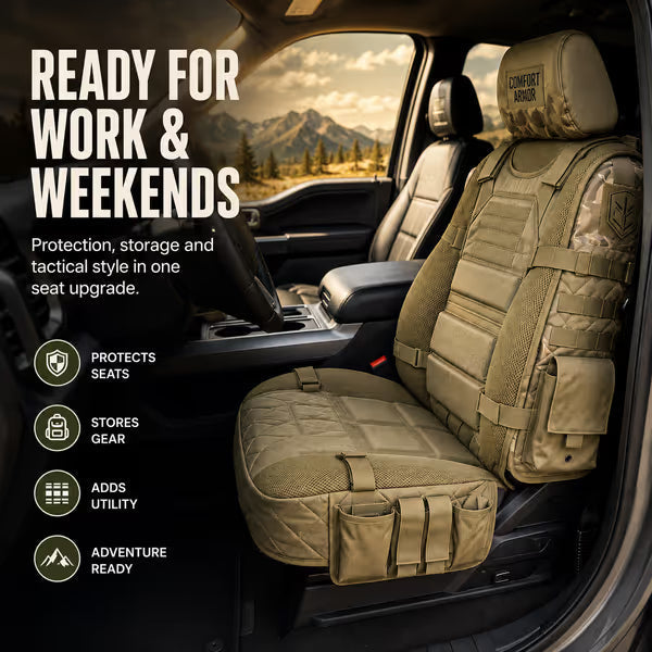 💥 Limited Time-50% OFF 🚙  Durable Tactical Truck Seat Cover ✨ Storage,Protection & All- Day Comfort