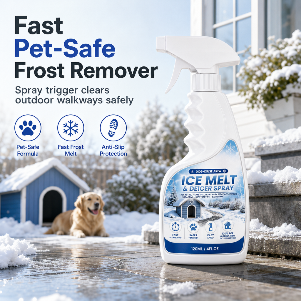Outdoor De-Icing & Snow Melting Spray – pet-safe, dissolves frost on contact. Clear steps, walkways & patios fast