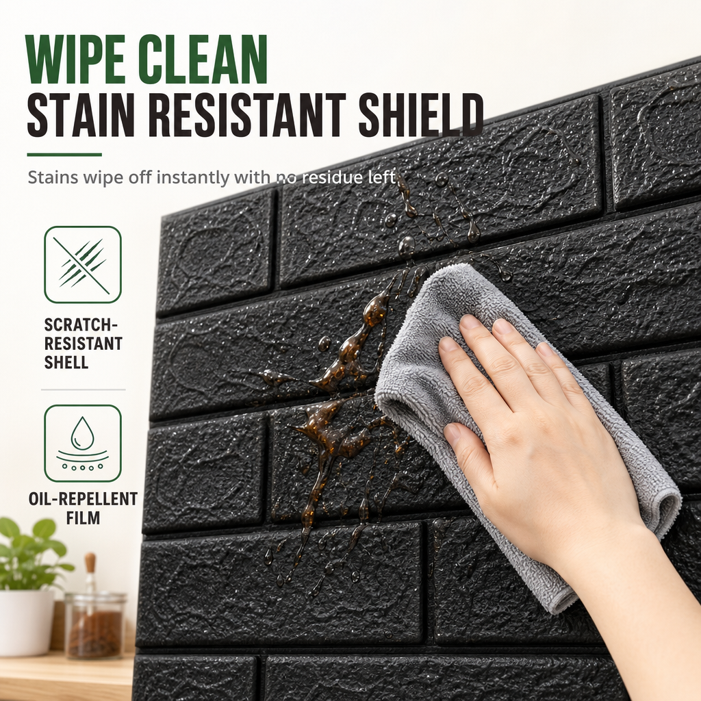 🧱 50% OFF! 🏡 Self-Adhesive 3D Tile Panels – Brick texture, waterproof & 16 colours ✨