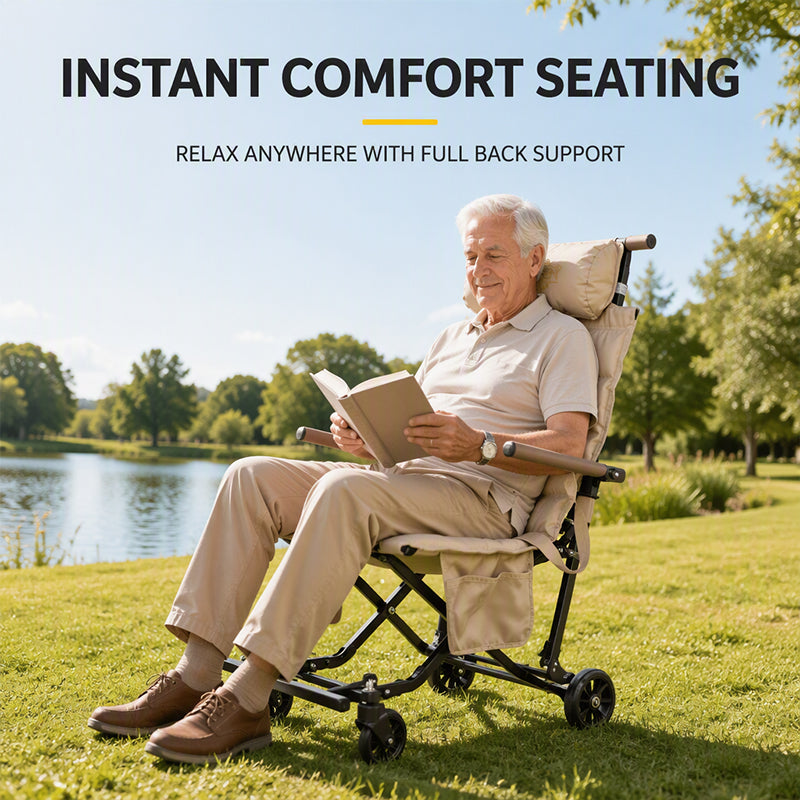 Outdoor Folding Chair Cart for Elderly