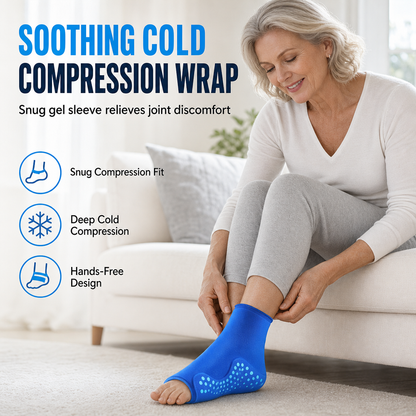 Extended 3D Thickened Solid Gel Ankle Pack Wrap for Foot and Ankle Cold Therapy