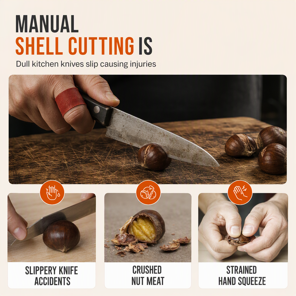 Crack Nuts Instantly! Stainless Steel Lever Nut Cracker