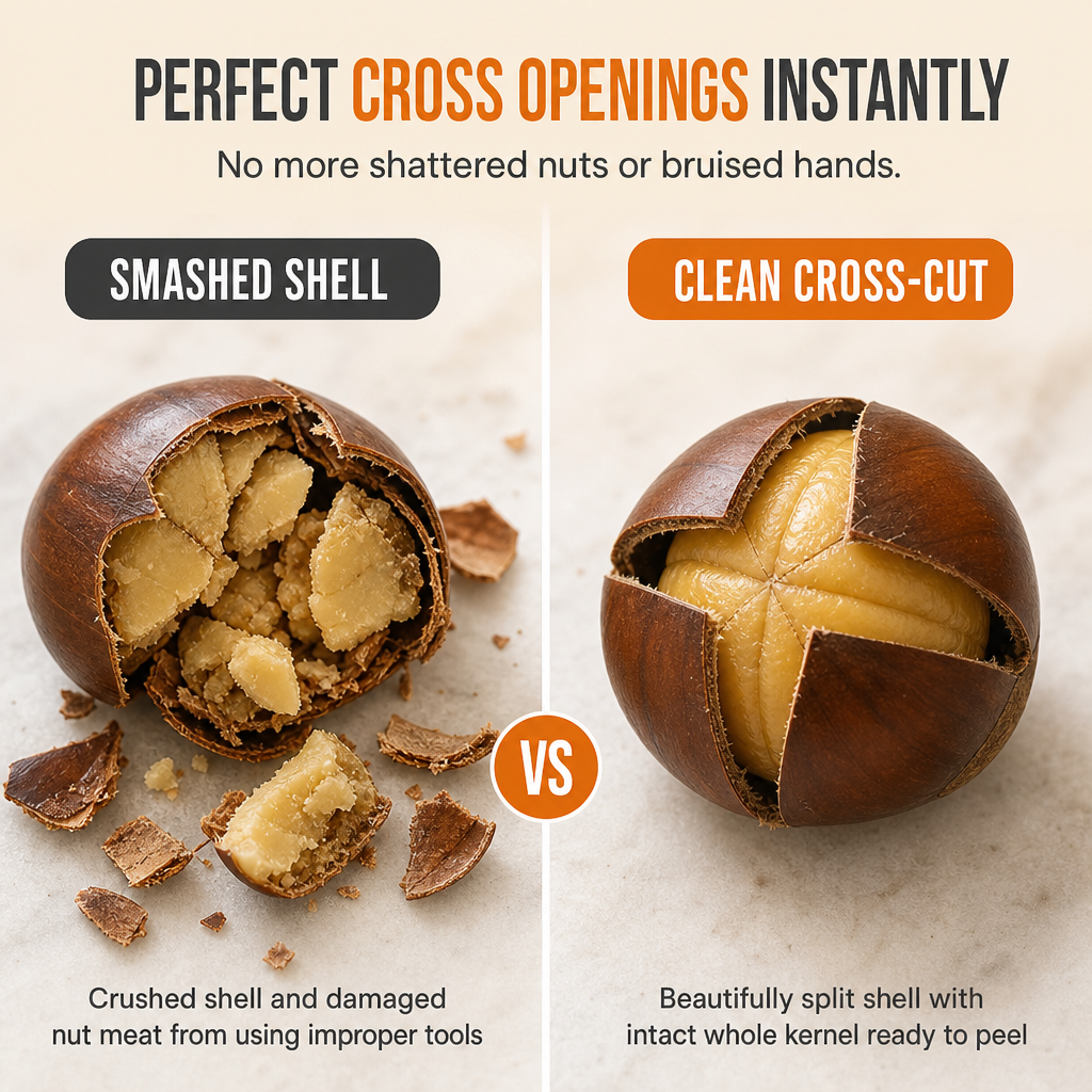 Crack Nuts Instantly! Stainless Steel Lever Nut Cracker