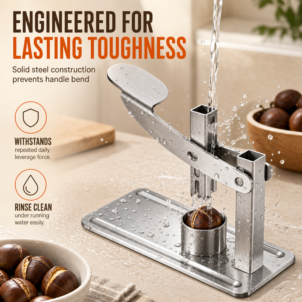 Crack Nuts Instantly! Stainless Steel Lever Nut Cracker