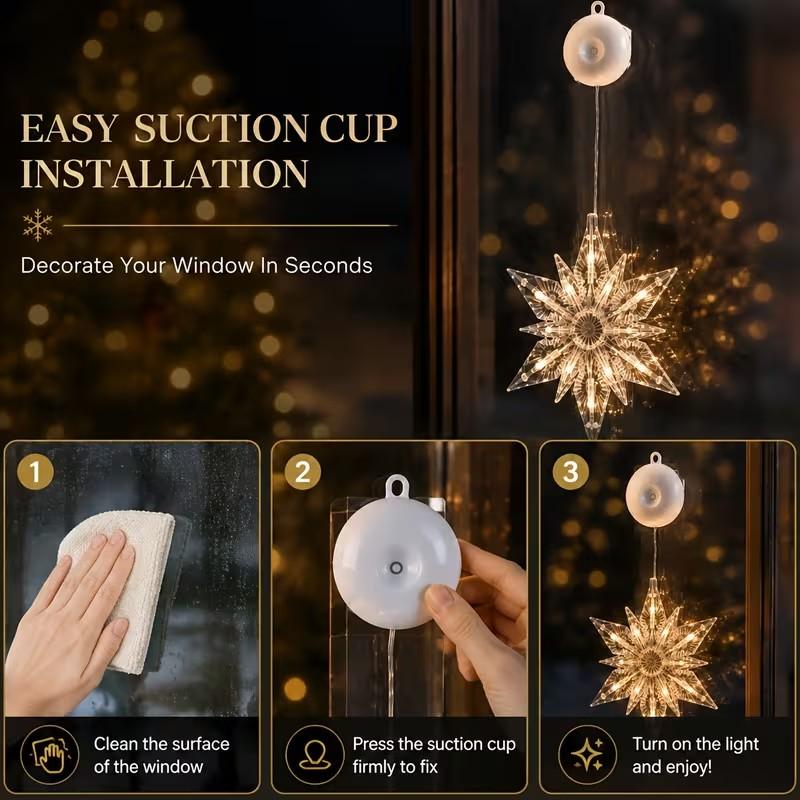 🎄 50% OFF! ✨ DIY Christmas Suction Window Lights – No drill, battery & reusable ✨
