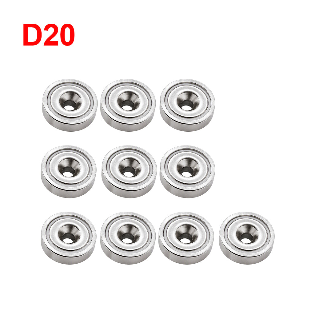 Heavy-Duty Neodymium Pot Magnets with Countersunk Hole
