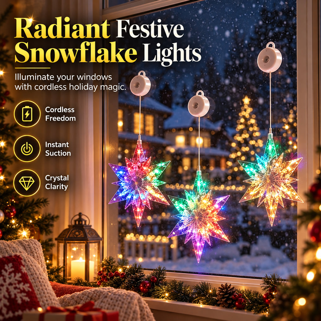 Battery-Operated LED Christmas Window Lights