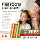 🎋 57% OFF! Bamboo Styling Double-Sided Fine Teeth Comb | Removes Lice & Dandruff | Ergonomic Grip | All Hair Types | For Adults, Kids & Pets 🌿✨